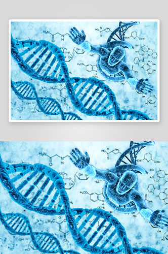 简约生物科技基因链摄影图