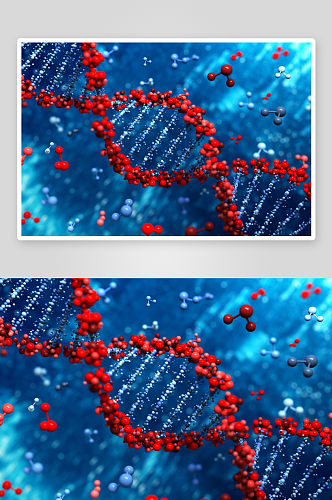 简约生物科技基因链摄影图