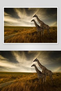 长颈鹿可爱动物摄影图