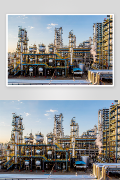 简约炼油厂摄影图
