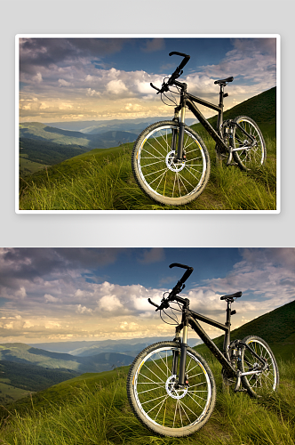 自行车交通工具摄影图