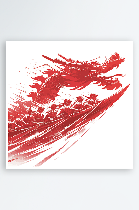 創(chuàng)意手繪卡通端午節(jié)賽龍舟插畫(huà)