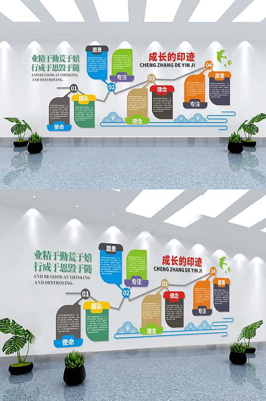 原创成长足迹企业文化墙