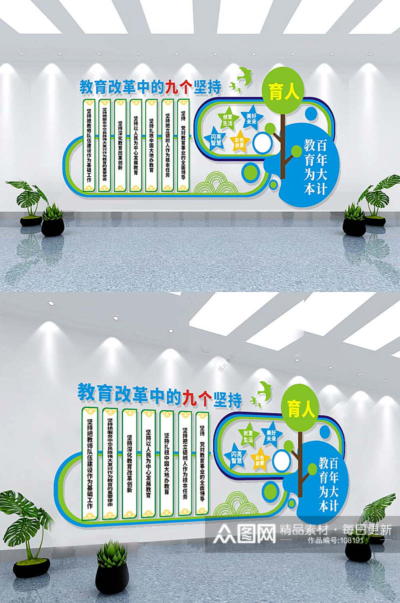 教育改革9个坚持文化墙素材