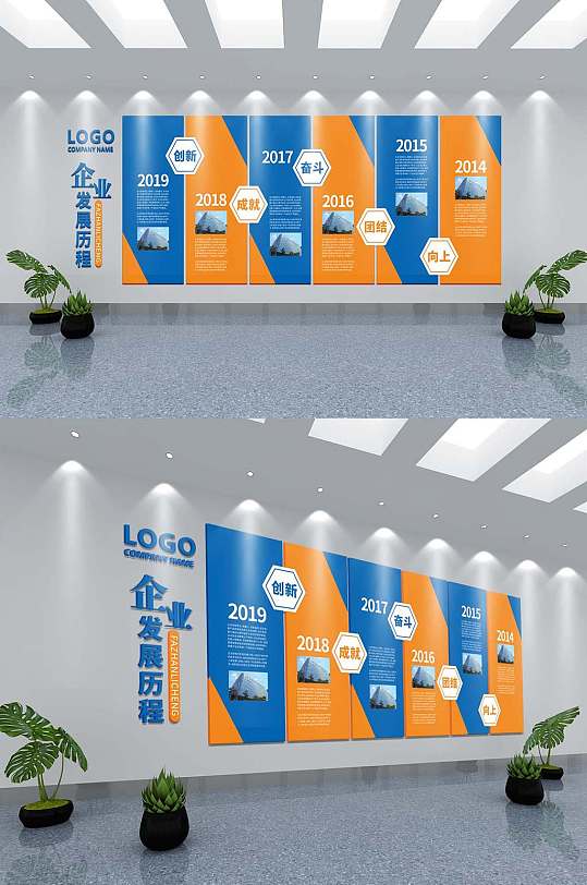 微立体蓝色企业发展历程