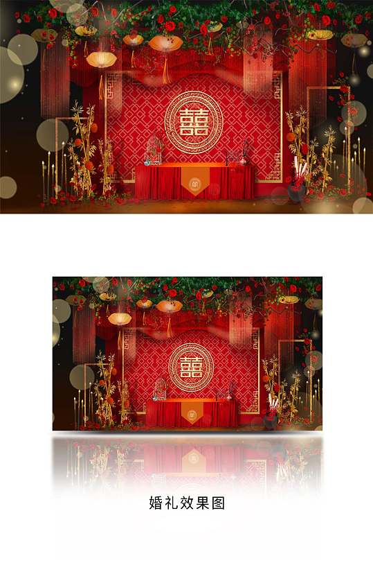 中式婚礼签到台背景-众图网