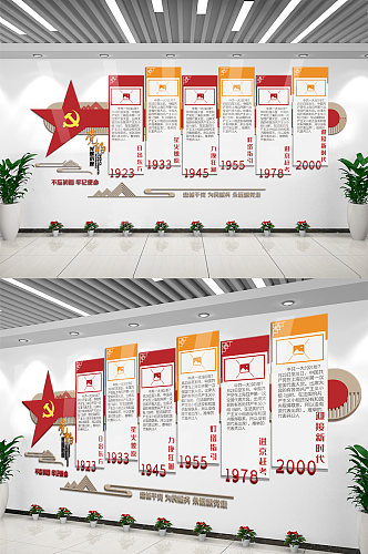 党的光辉历程内容文化墙设计模板