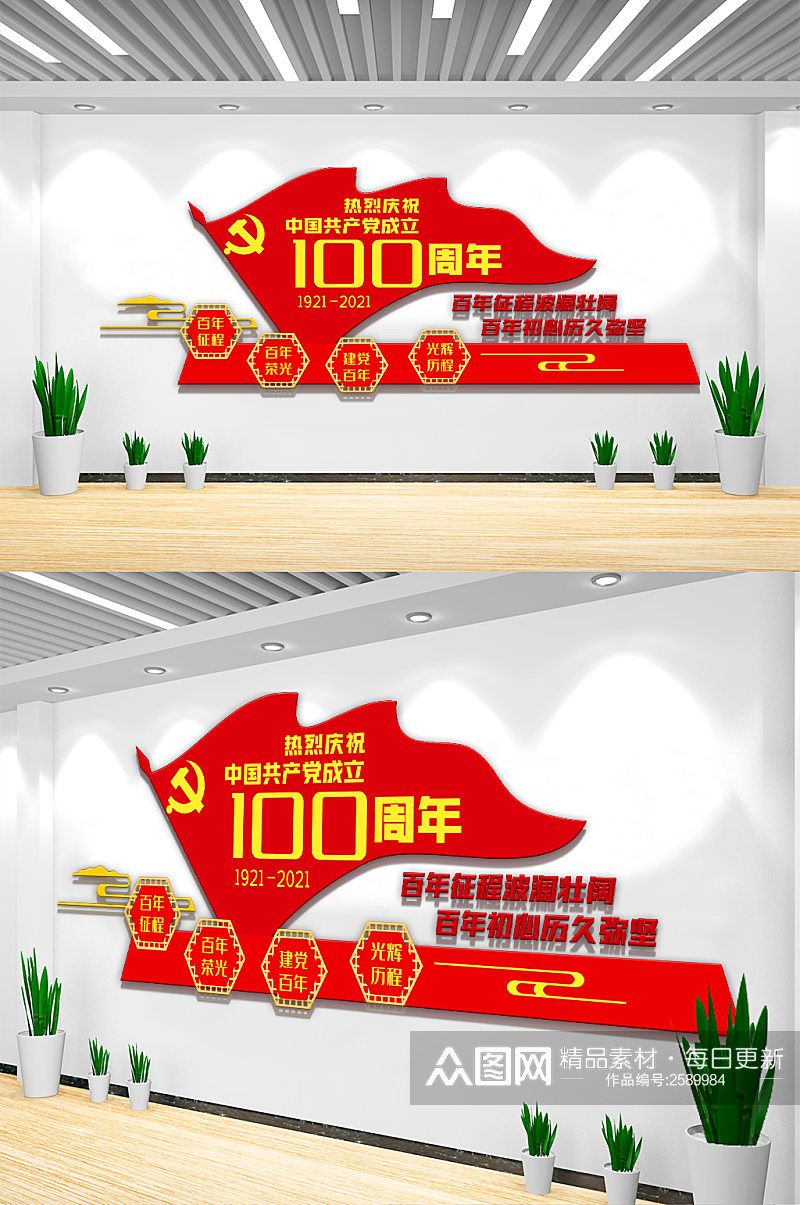中国共产党成立100周年内容文化墙素材