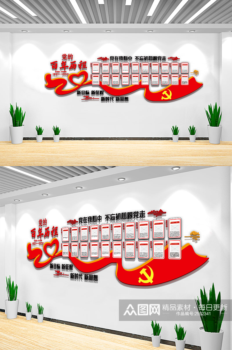 中国共产党百年光辉历程内容文化墙素材