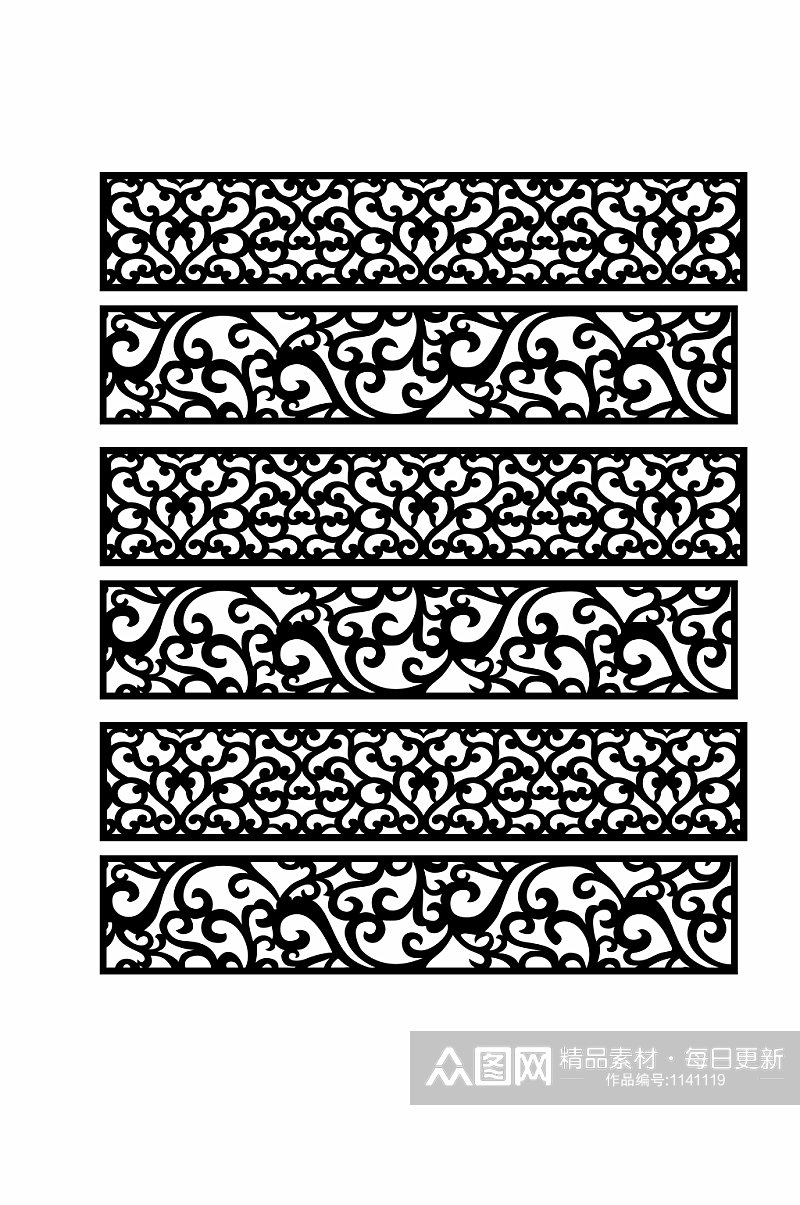 花格隔断窗户镂空装饰雕刻窗花素材