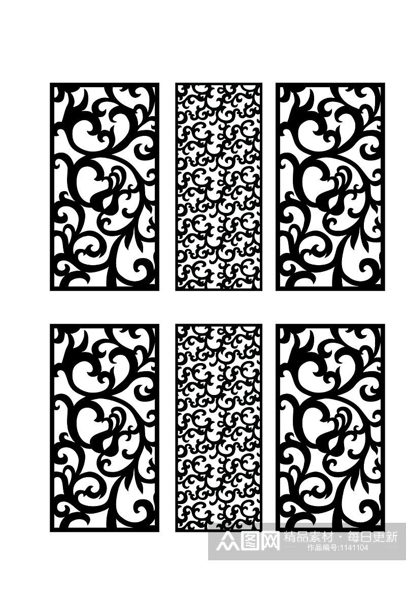 花格隔断窗户镂空装饰雕刻窗花素材