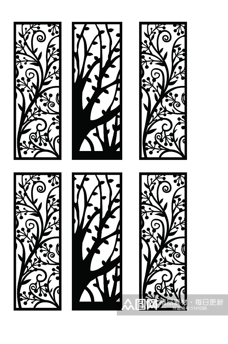 花格隔断窗户镂空装饰雕刻窗花素材