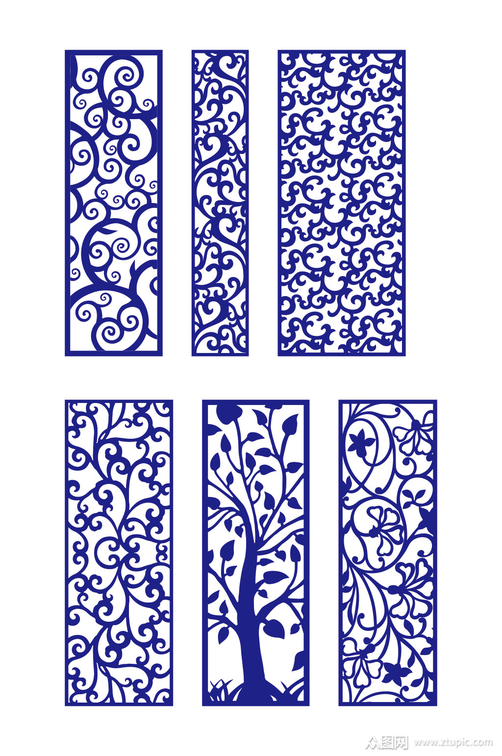 花格隔断窗户镂空装饰雕刻窗花素材