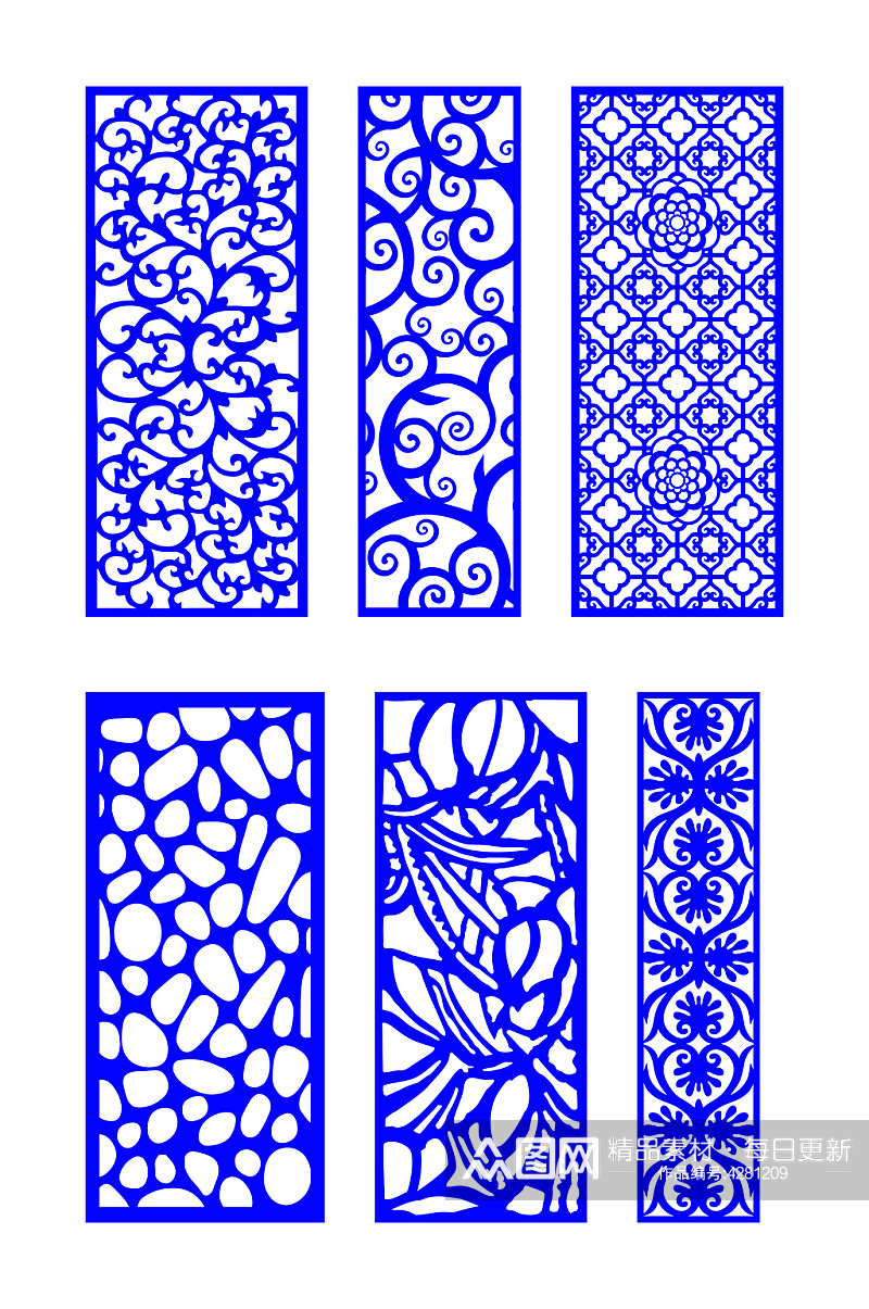 花格隔断窗户镂空装饰雕刻窗花素材
