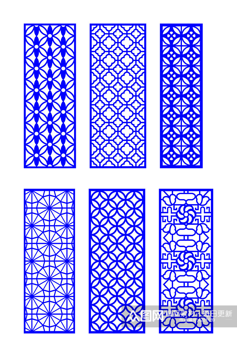 花格隔断窗户镂空装饰雕刻窗花素材