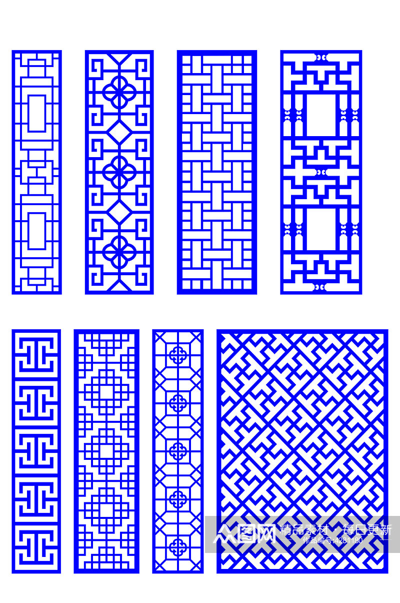 花格隔断窗户镂空装饰雕刻窗花素材