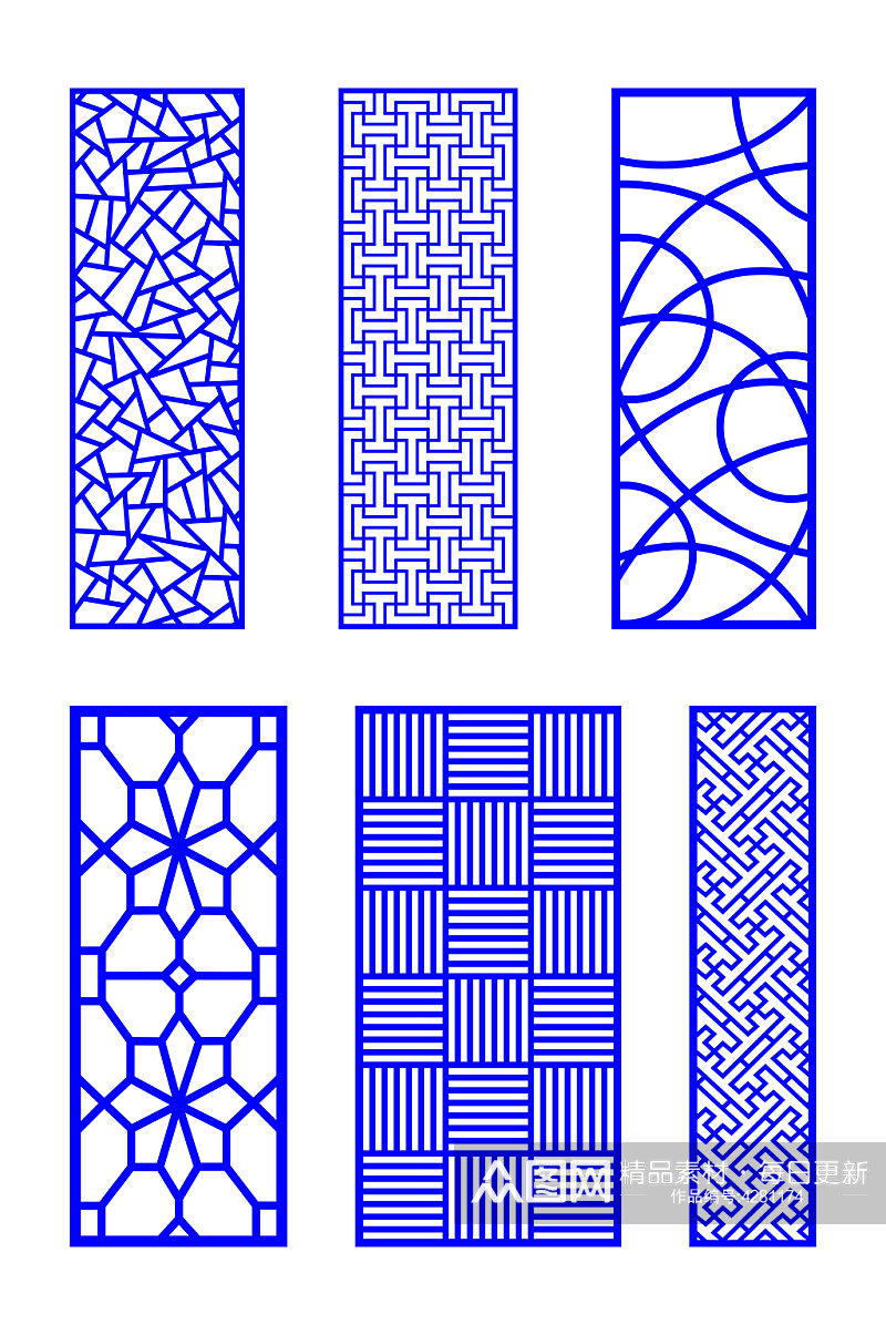 花格隔断窗户镂空装饰雕刻窗花素材