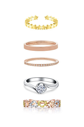 各种形态的金属戒指戒指配件金属系列6