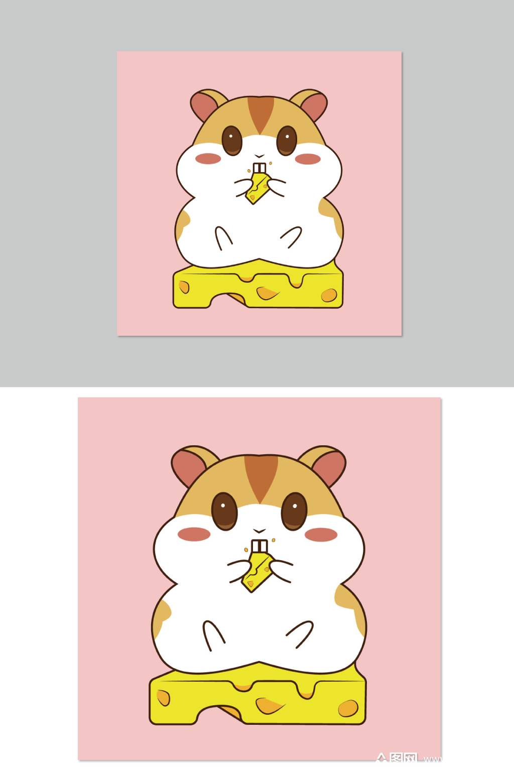 可爱仓鼠卡通动物插画元素