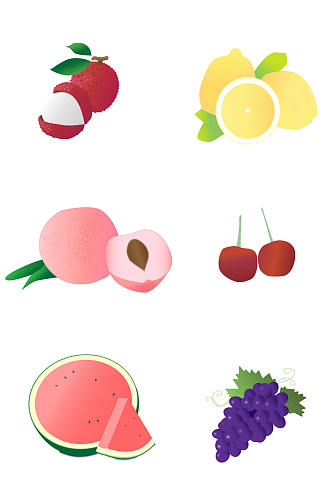 夏日新鲜水果免抠元素矢量图