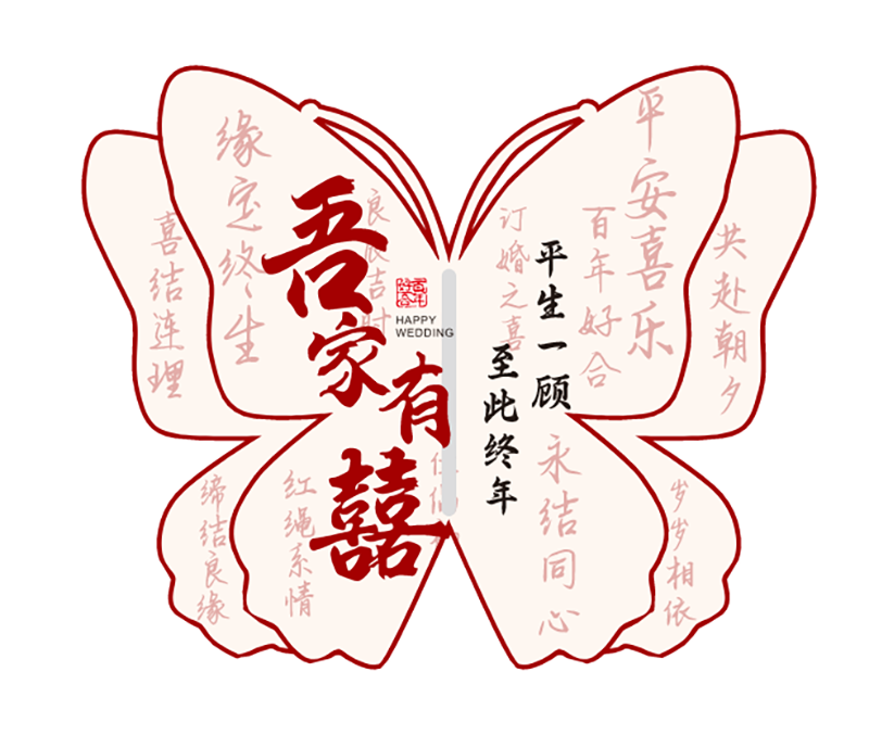 吾家有喜蝴蝶KT板素材