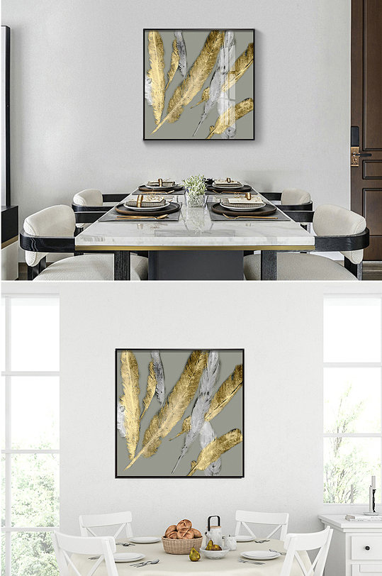 餐厅装饰画单幅正方形抽象现代简约挂画