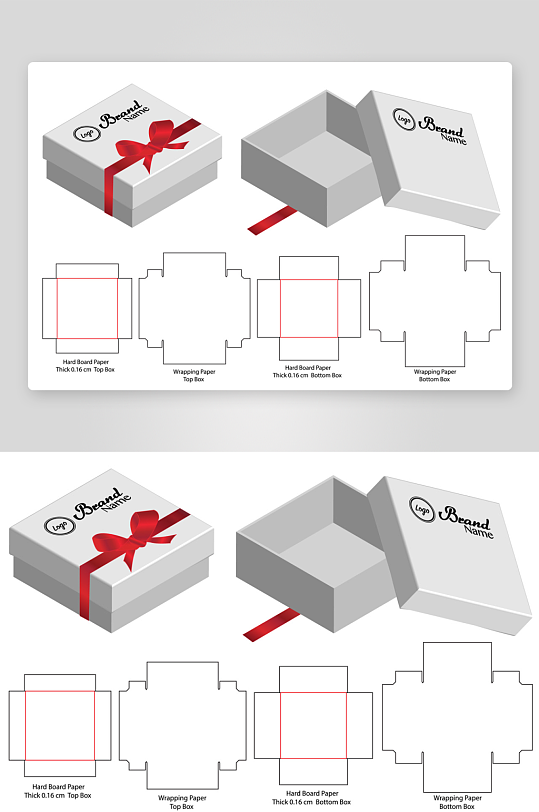 包装盒展开图模切刀模刀线模板
