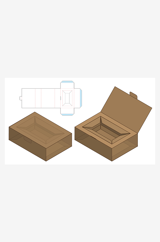 包装盒展开图模切刀模刀线模板