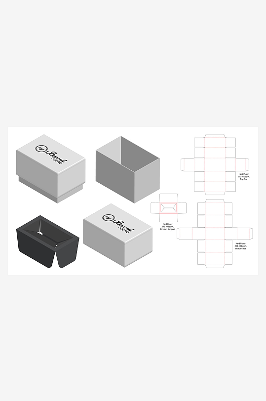 包装盒展开图模切刀模刀线模板
