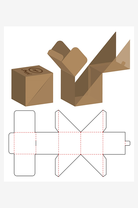 包装盒展开图模切刀模刀线模板