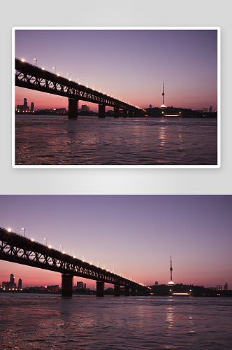 秀丽长江大桥风景摄影图