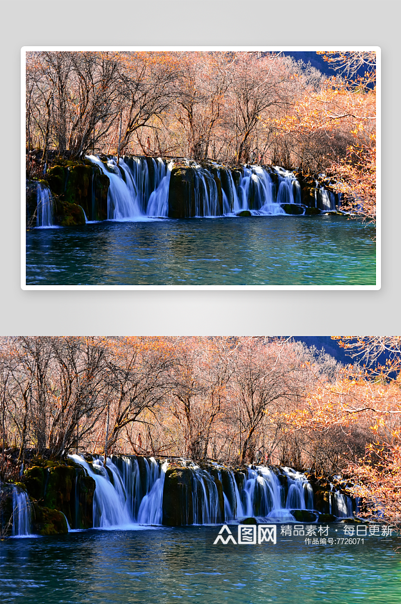 秀丽四川九寨沟风景摄影图素材