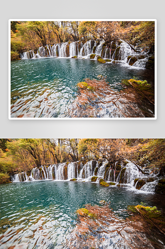 秀丽四川九寨沟风景摄影图