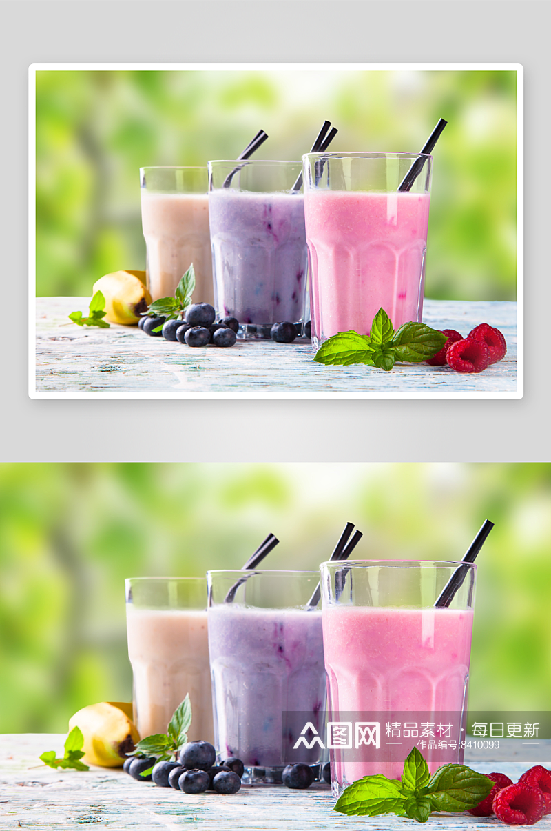 营养水果奶昔汁摄影图素材