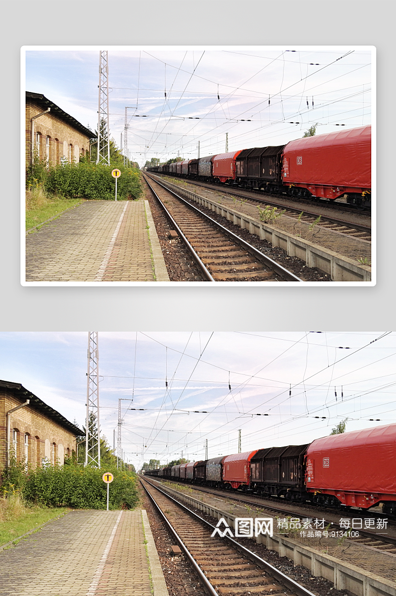 大气货运列车摄影图片素材