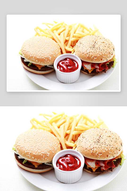 美味营养汉堡美食摄影图片