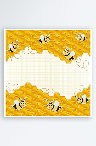 矢量卡通手绘蜂蜜插画海报