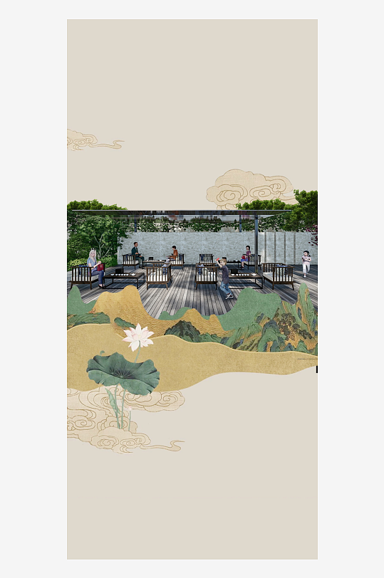 传统国潮海报背景设计-众图网