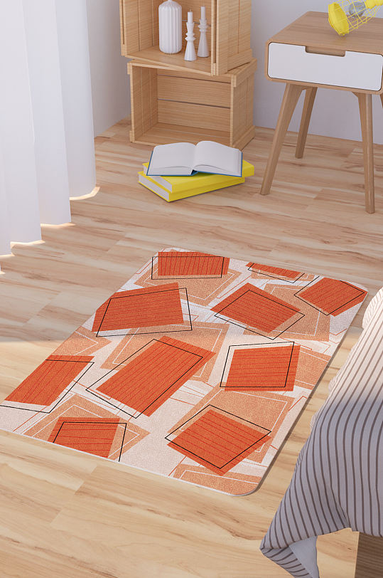 矢量手绘几何图形脚垫地毯图案