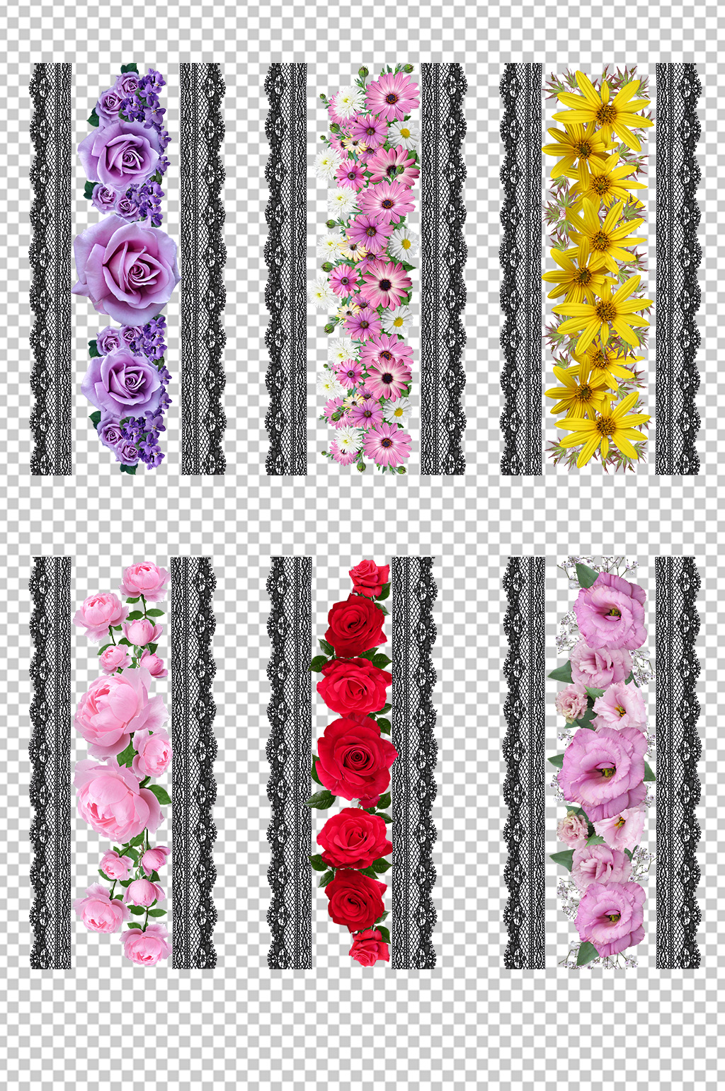 花卉花边鲜花免扣素材素材
