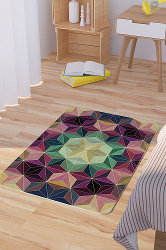 六边形矢量现代几何脚垫地毯图案