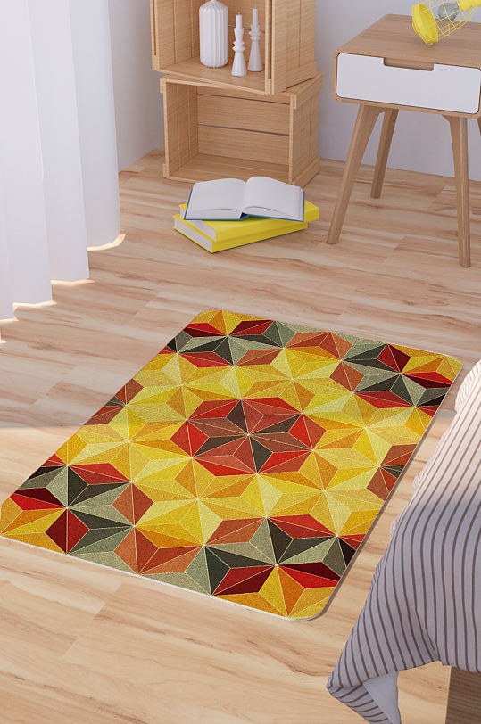 现代几何矢量马赛克脚垫地毯图案-众图网