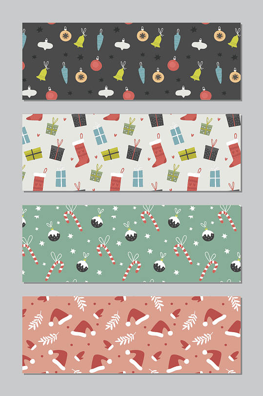 手绘无缝填充包装纸壁纸图案立即下载圣诞节矢量扁平卡通无缝填充包装