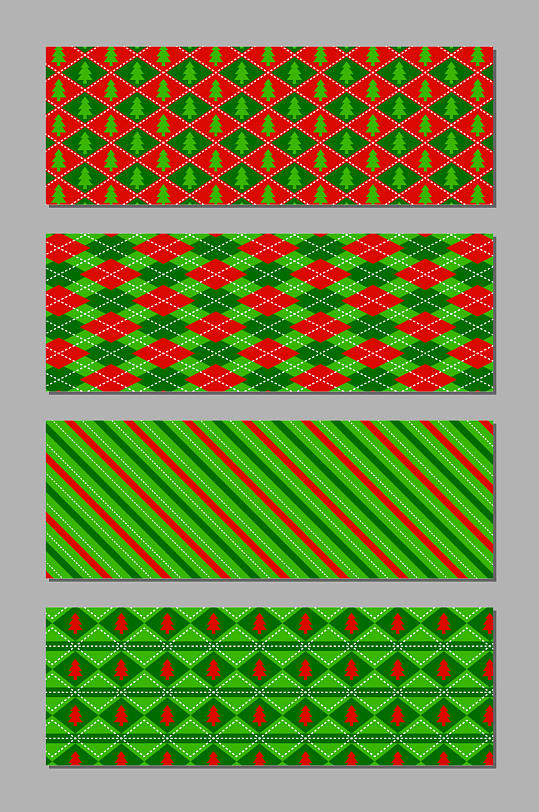 圣诞节红绿配色无缝填充包装纸壁纸图案