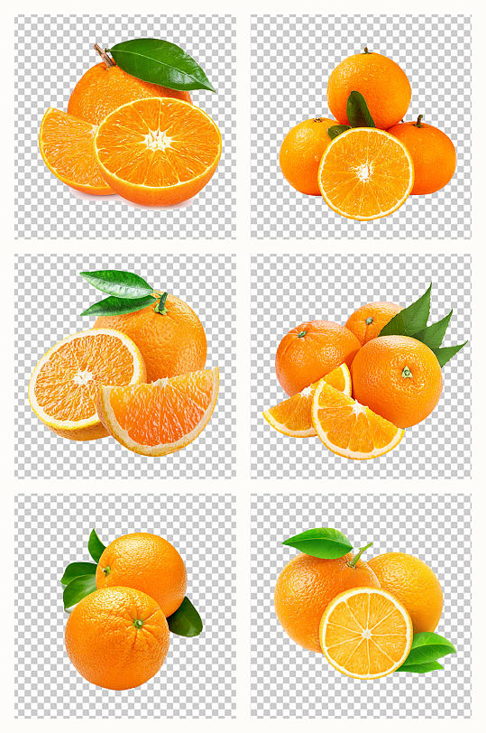 新鲜美味橙子免扣水果素材合集