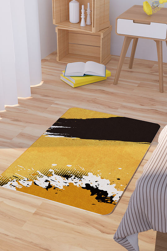 抽象泼墨溅射油漆矢量脚垫地毯图案