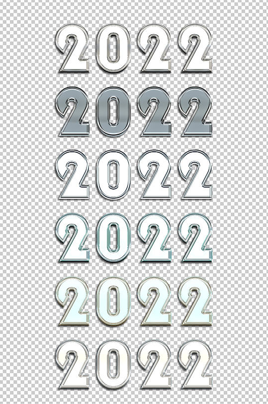2022字体效果样式银色金属字效果