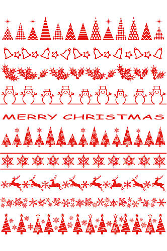圣诞节简约红色分割线设计矢量素材