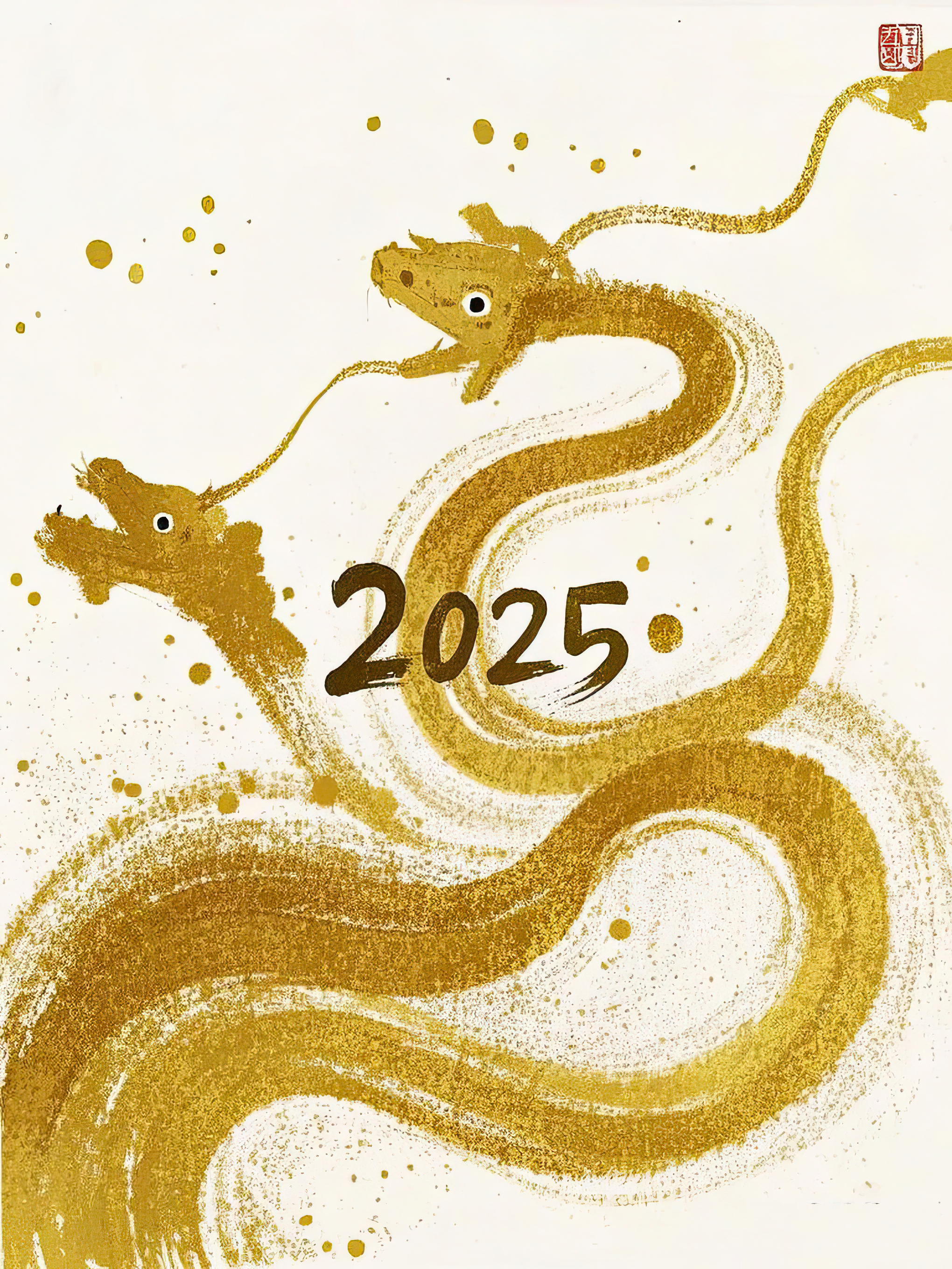 AI数字艺术水墨蛇年2025年海报素材