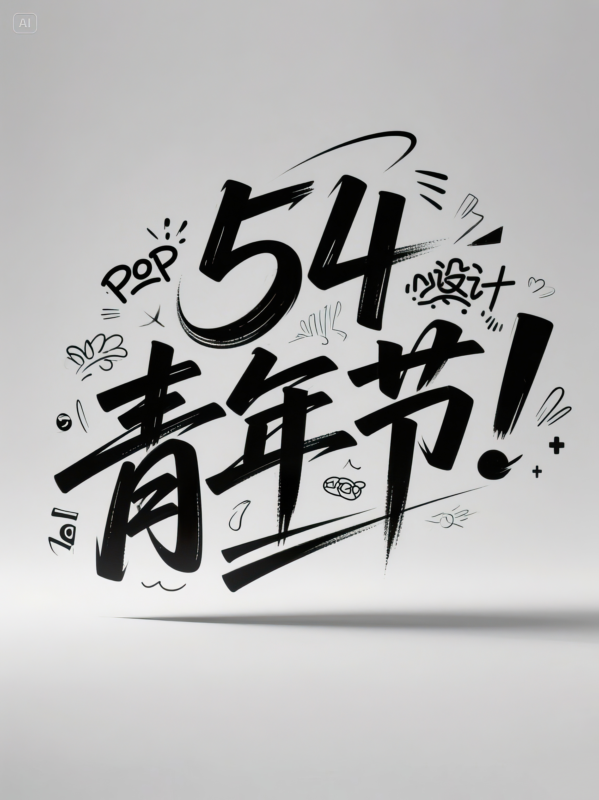 AI數(shù)字藝術(shù)54青年節(jié)藝術(shù)字設(shè)計(jì)素材素材